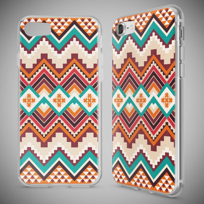 NALIA Handyhülle kompatibel mit iPhone 7, Slim Silikon Motiv Handy-Case Crystal Schutz-Hülle Dünn Durchsichtig, Etui Handy-Tasche Schale Back-Cover Transparent Bumper Indian Pattern NALIA Transparente Hülle