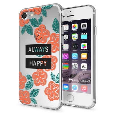 NALIA Handyhülle kompatibel mit iPhone 7, Slim Silikon Motiv Handy-Case Crystal Schutz-Hülle Dünn Durchsichtig, Etui Handy-Tasche Schale Back-Cover Transparent Bumper Butterfly Princess NALIA Transparente Hülle