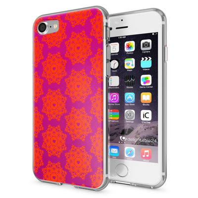 NALIA Handyhülle kompatibel mit iPhone 7, Slim Silikon Motiv Handy-Case Crystal Schutz-Hülle Dünn Durchsichtig, Etui Handy-Tasche Schale Back-Cover Transparent Bumper Royal Ornament NALIA Transparente Hülle