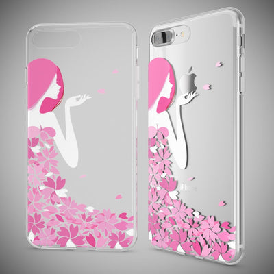 NALIA Handyhülle kompatibel mit iPhone 8 Plus / 7 Plus, Slim Silikon Motiv Handy-Case Crystal Schutz-Hülle Dünn Durchsichtig, Etui Back-Cover Schale Transparent Bumper Flower Princess NALIA Protective Hülle