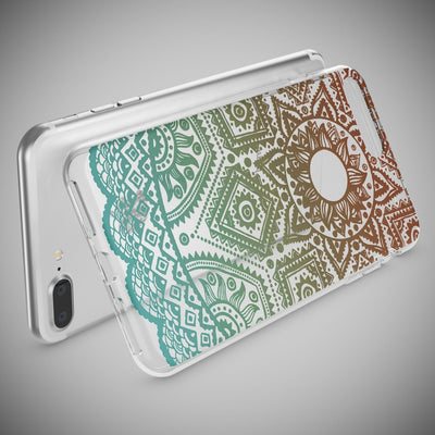 NALIA Handyhülle kompatibel mit iPhone 8 Plus / 7 Plus, Slim Silikon Motiv Handy-Case Crystal Schutz-Hülle Dünn Durchsichtig, Etui Back-Cover Schale Transparent Bumper Mandala Weiß NALIA Protective Hülle