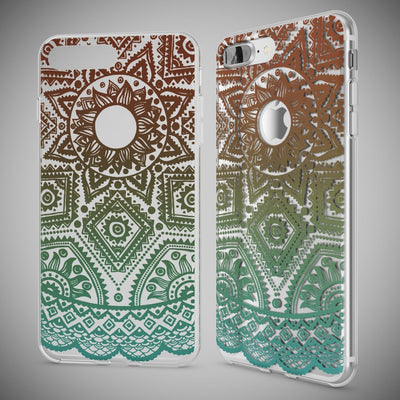 NALIA Handyhülle kompatibel mit iPhone 8 Plus / 7 Plus, Slim Silikon Motiv Handy-Case Crystal Schutz-Hülle Dünn Durchsichtig, Etui Back-Cover Schale Transparent Bumper Mandala Weiß NALIA Protective Hülle
