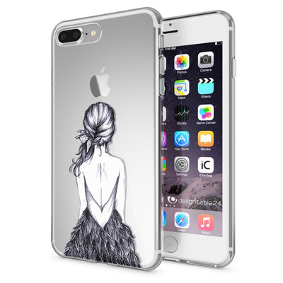 NALIA Handyhülle kompatibel mit iPhone 8 Plus / 7 Plus, Slim Silikon Motiv Handy-Case Crystal Schutz-Hülle Dünn Durchsichtig, Etui Back-Cover Schale Transparent Bumper Bird Princess NALIA Protective Hülle