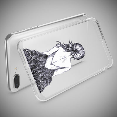 NALIA Handyhülle kompatibel mit iPhone 8 Plus / 7 Plus, Slim Silikon Motiv Handy-Case Crystal Schutz-Hülle Dünn Durchsichtig, Etui Back-Cover Schale Transparent Bumper Bird Princess NALIA Protective Hülle