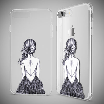 NALIA Handyhülle kompatibel mit iPhone 8 Plus / 7 Plus, Slim Silikon Motiv Handy-Case Crystal Schutz-Hülle Dünn Durchsichtig, Etui Back-Cover Schale Transparent Bumper Bird Princess NALIA Protective Hülle