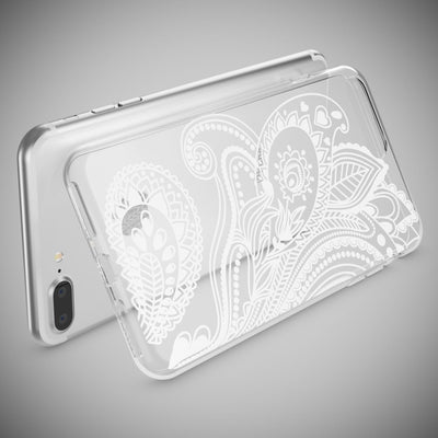 NALIA Handyhülle kompatibel mit iPhone 8 Plus / 7 Plus, Slim Silikon Motiv Handy-Case Crystal Schutz-Hülle Dünn Durchsichtig, Etui Back-Cover Schale Transparent Bumper Feathers NALIA Protective Hülle
