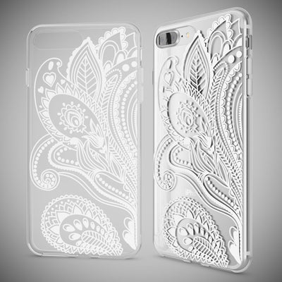 NALIA Handyhülle kompatibel mit iPhone 8 Plus / 7 Plus, Slim Silikon Motiv Handy-Case Crystal Schutz-Hülle Dünn Durchsichtig, Etui Back-Cover Schale Transparent Bumper Feathers NALIA Protective Hülle