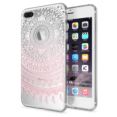 NALIA Handyhülle kompatibel mit iPhone 8 Plus / 7 Plus, Slim Silikon Motiv Handy-Case Crystal Schutz-Hülle Dünn Durchsichtig, Etui Back-Cover Schale Transparent Bumper Feathers NALIA Protective Hülle