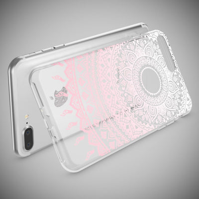 NALIA Handyhülle kompatibel mit iPhone 8 Plus / 7 Plus, Slim Silikon Motiv Handy-Case Crystal Schutz-Hülle Dünn Durchsichtig, Etui Back-Cover Schale Transparent Bumper Feathers NALIA Protective Hülle