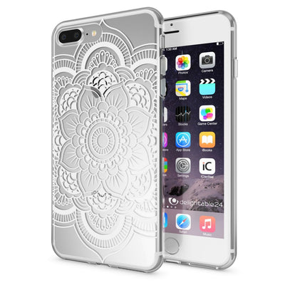 NALIA Handyhülle kompatibel mit iPhone 8 Plus / 7 Plus, Slim Silikon Motiv Handy-Case Crystal Schutz-Hülle Dünn Durchsichtig, Etui Back-Cover Schale Transparent Bumper Feathers NALIA Protective Hülle