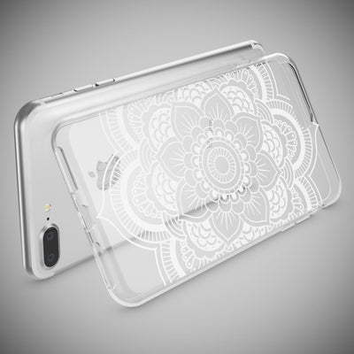 NALIA Handyhülle kompatibel mit iPhone 8 Plus / 7 Plus, Slim Silikon Motiv Handy-Case Crystal Schutz-Hülle Dünn Durchsichtig, Etui Back-Cover Schale Transparent Bumper Feathers NALIA Protective Hülle
