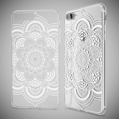 NALIA Handyhülle kompatibel mit iPhone 8 Plus / 7 Plus, Slim Silikon Motiv Handy-Case Crystal Schutz-Hülle Dünn Durchsichtig, Etui Back-Cover Schale Transparent Bumper Feathers NALIA Protective Hülle