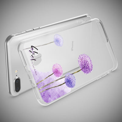 NALIA Handyhülle kompatibel mit iPhone 8 Plus / 7 Plus, Slim Silikon Motiv Handy-Case Crystal Schutz-Hülle Dünn Durchsichtig, Etui Back-Cover Schale Transparent Bumper Dandelion Pink NALIA Protective Hülle