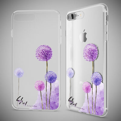 NALIA Handyhülle kompatibel mit iPhone 8 Plus / 7 Plus, Slim Silikon Motiv Handy-Case Crystal Schutz-Hülle Dünn Durchsichtig, Etui Back-Cover Schale Transparent Bumper Dandelion Pink NALIA Protective Hülle