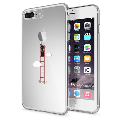 NALIA Handyhülle kompatibel mit iPhone 8 Plus / 7 Plus, Slim Silikon Motiv Handy-Case Crystal Schutz-Hülle Dünn Durchsichtig, Etui Back-Cover Schale Transparent Bumper Dandelion Pink NALIA Protective Hülle