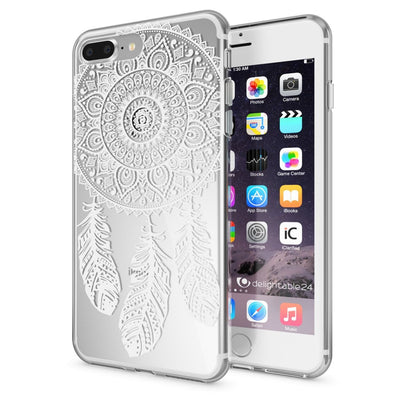 NALIA Handyhülle kompatibel mit iPhone 8 Plus / 7 Plus, Slim Silikon Motiv Handy-Case Crystal Schutz-Hülle Dünn Durchsichtig, Etui Back-Cover Schale Transparent Bumper Dreamcatcher NALIA Protective Hülle