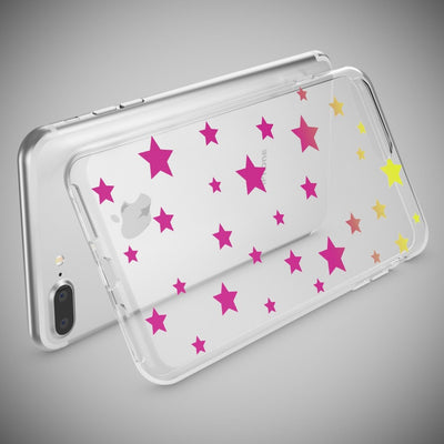 NALIA Handyhülle kompatibel mit iPhone 8 Plus / 7 Plus, Slim Silikon Motiv Handy-Case Crystal Schutz-Hülle Dünn Durchsichtig, Etui Back-Cover Schale Transparent Bumper Stars NALIA Protective Hülle