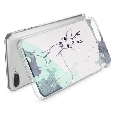 NALIA Handyhülle kompatibel mit iPhone 8 Plus / 7 Plus, Slim Silikon Motiv Handy-Case Crystal Schutz-Hülle Dünn Durchsichtig, Etui Back-Cover Schale Transparent Bumper Deer NALIA Protective Hülle