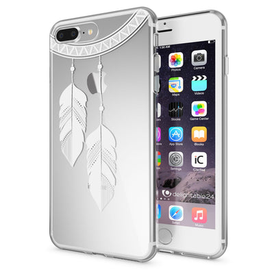 NALIA Handyhülle kompatibel mit iPhone 8 Plus / 7 Plus, Slim Silikon Motiv Handy-Case Crystal Schutz-Hülle Dünn Durchsichtig, Etui Back-Cover Schale Transparent Bumper Stars NALIA Protective Hülle