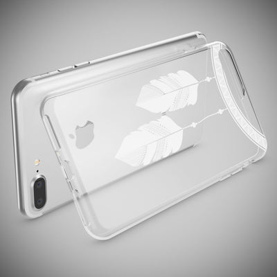 NALIA Handyhülle kompatibel mit iPhone 8 Plus / 7 Plus, Slim Silikon Motiv Handy-Case Crystal Schutz-Hülle Dünn Durchsichtig, Etui Back-Cover Schale Transparent Bumper Stars NALIA Protective Hülle
