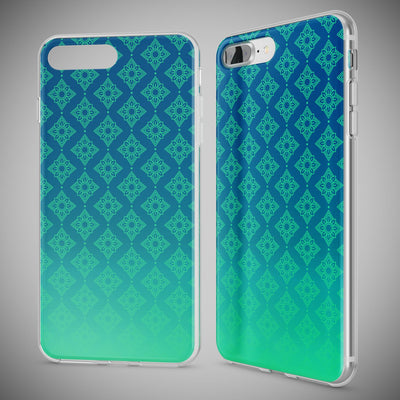 NALIA Handyhülle kompatibel mit iPhone 8 Plus / 7 Plus, Slim Silikon Motiv Handy-Case Crystal Schutz-Hülle Dünn Durchsichtig, Etui Back-Cover Schale Transparent Bumper Pattern Grün NALIA Protective Hülle