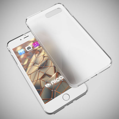 NALIA Handyhülle kompatibel mit iPhone 8 Plus / 7 Plus, Ultra-Slim Silikon Case, Dünne Crystal Schutz-Hülle Etui Handy-Tasche Schale Back-Cover Bumper, Smart-Phone Gummi-Hülle - X-Line Transparent NALIA Protective Hülle