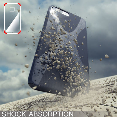 NALIA Handyhülle kompatibel mit iPhone 8 Plus / 7 Plus, Ultra-Slim Silikon Case, Dünne Crystal Schutz-Hülle Etui Handy-Tasche Schale Back-Cover Bumper, Smart-Phone Gummi-Hülle - X-Line Transparent NALIA Protective Hülle