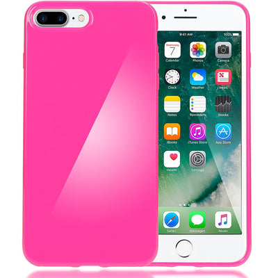 NALIA Handyhülle kompatibel mit iPhone 8 Plus / 7 Plus, Ultra-Slim TPU Silikon Jelly Case, Dünne Gummi Schutz-Hülle Telefon-Schale Skin, Etui Handy-Tasche Back-Cover Thin Smart-Phone Bumper - Pink Default Title NALIA Protective Hülle