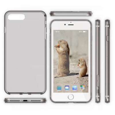 NALIA Handyhülle kompatibel mit iPhone 8 Plus / 7 Plus, Ultra-Slim Silikon Case Cover Crystal Schutz-Hülle Dünn Durchsichtig, Etui Handy-Tasche Back-Cover Schale Transparent Smart-Phone Bumper - Grau Default Title NALIA Protective Hülle