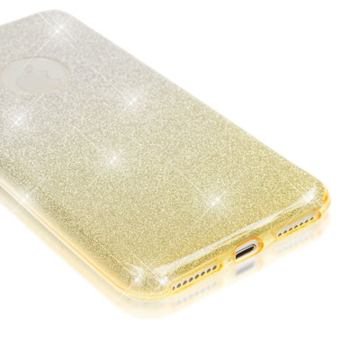NALIA Handyhülle kompatibel mit iPhone 8 Plus / 7 Plus, Glitzer Ultra-Slim Silikon-Case Back-Cover Schutz-Hülle, Glitter Sparkle Handytasche, Dünnes Bling Strass Smart-Phone Thin Etui - Silber / Gelb NALIA Protective Hülle