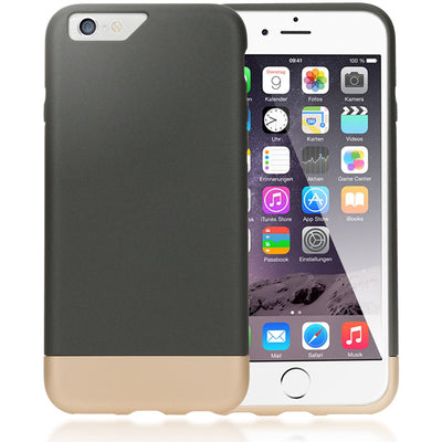 NALIA Handyhülle kompatibel mit iPhone 6 6S, Schutz-Hülle Case Stoßfest, Slider Hardcase Handy-Tasche Dünn, zwei-teiliges Slim Back-Cover Telefon-Schale Thin Smart-Phone Etui Matt Bumper - Schwarz NALIA Protective Hülle