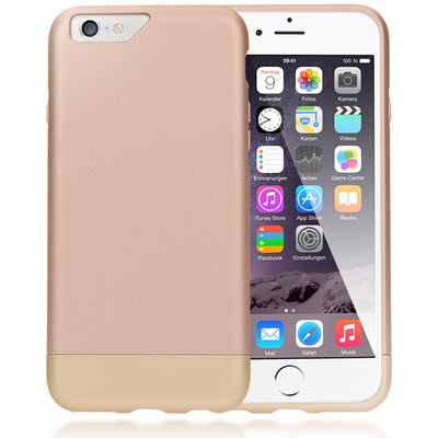 NALIA Handyhülle kompatibel mit iPhone 6 6S, Schutz-Hülle Case Stoßfest, Slider Hardcase Handy-Tasche Dünn, zwei-teiliges Slim Back-Cover Telefon-Schale Thin Smart-Phone Etui Matt Bumper - Rose Gold NALIA Protective Hülle