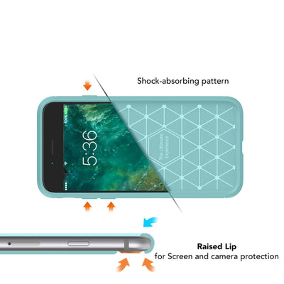 NALIA Silikonhülle für iPhone 7 – Rutschfest & Matt – VORTEX (Gebürstete Optik & Carbon Design) – Marke aus Berlin Mintgrün NALIA Protective Hülle