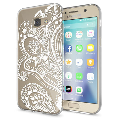 NALIA Handyhülle kompatibel mit Samsung Galaxy A5 2017, Slim Silikon Motiv Case Cover Schutz-Hülle Dünn Durchsichtig Etui Handy-Tasche Backcover Transparent Bumper Artificial Flowers NALIA Protective Hülle