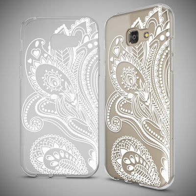 NALIA Handyhülle kompatibel mit Samsung Galaxy A5 2017, Slim Silikon Motiv Case Cover Schutz-Hülle Dünn Durchsichtig Etui Handy-Tasche Backcover Transparent Bumper Artificial Flowers NALIA Protective Hülle