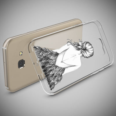 NALIA Handyhülle kompatibel mit Samsung Galaxy A5 2017, Slim Silikon Motiv Case Cover Schutz-Hülle Dünn Durchsichtig Etui Handy-Tasche Backcover Transparent Bumper Bird Princess NALIA Protective Hülle