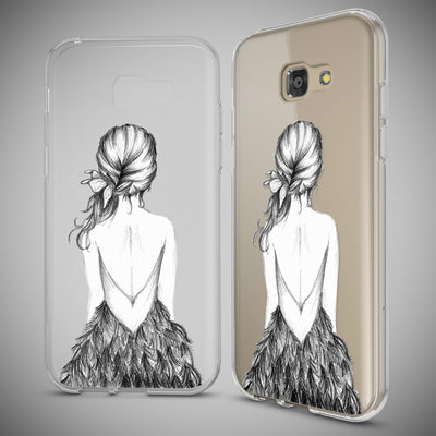 NALIA Handyhülle kompatibel mit Samsung Galaxy A5 2017, Slim Silikon Motiv Case Cover Schutz-Hülle Dünn Durchsichtig Etui Handy-Tasche Backcover Transparent Bumper Bird Princess NALIA Protective Hülle