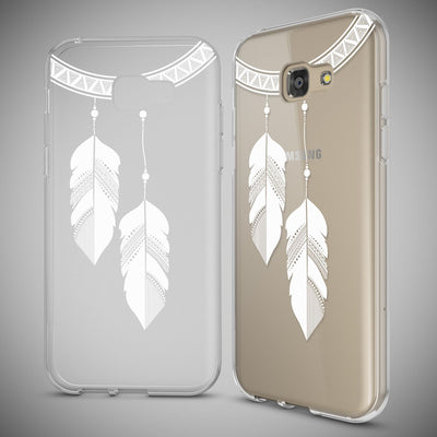 NALIA Handyhülle kompatibel mit Samsung Galaxy A5 2017, Slim Silikon Motiv Case Cover Schutz-Hülle Dünn Durchsichtig Etui Handy-Tasche Backcover Transparent Bumper Chain Feathers NALIA Protective Hülle