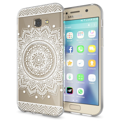 NALIA Handyhülle kompatibel mit Samsung Galaxy A5 2017, Slim Silikon Motiv Case Cover Schutz-Hülle Dünn Durchsichtig Etui Handy-Tasche Backcover Transparent Bumper Circle Flowers NALIA Protective Hülle