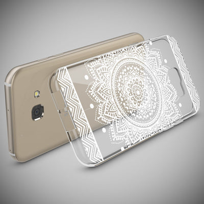 NALIA Handyhülle kompatibel mit Samsung Galaxy A5 2017, Slim Silikon Motiv Case Cover Schutz-Hülle Dünn Durchsichtig Etui Handy-Tasche Backcover Transparent Bumper Circle Flowers NALIA Protective Hülle