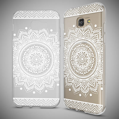 NALIA Handyhülle kompatibel mit Samsung Galaxy A5 2017, Slim Silikon Motiv Case Cover Schutz-Hülle Dünn Durchsichtig Etui Handy-Tasche Backcover Transparent Bumper Circle Flowers NALIA Protective Hülle