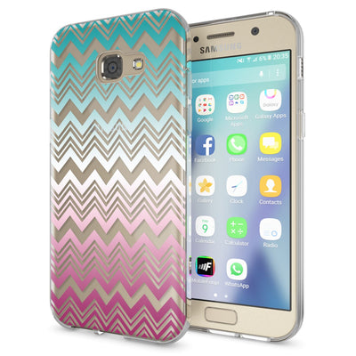 NALIA Handyhülle kompatibel mit Samsung Galaxy A5 2017, Slim Silikon Motiv Case Cover Schutz-Hülle Dünn Durchsichtig Etui Handy-Tasche Backcover Transparent Bumper Colorful Lines NALIA Protective Hülle