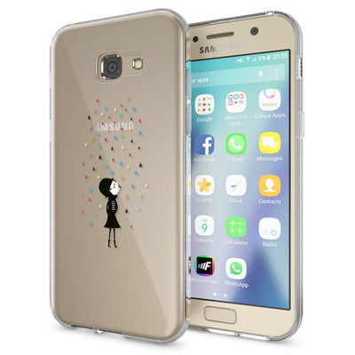 NALIA Handyhülle kompatibel mit Samsung Galaxy A5 2017, Slim Silikon Motiv Case Cover Schutz-Hülle Dünn Durchsichtig Etui Handy-Tasche Backcover Transparent Bumper Colorful Rain NALIA Protective Hülle