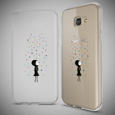 NALIA Handyhülle kompatibel mit Samsung Galaxy A5 2017, Slim Silikon Motiv Case Cover Schutz-Hülle Dünn Durchsichtig Etui Handy-Tasche Backcover Transparent Bumper Colorful Rain NALIA Protective Hülle