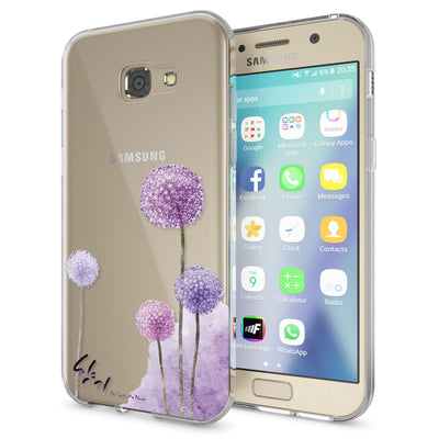 NALIA Handyhülle kompatibel mit Samsung Galaxy A5 2017, Slim Silikon Motiv Case Cover Schutz-Hülle Dünn Durchsichtig Etui Handy-Tasche Backcover Transparent Bumper Dandelion Pink NALIA Protective Hülle