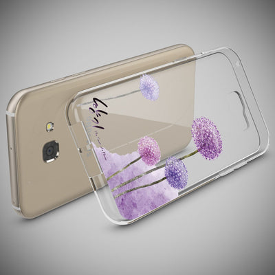 NALIA Handyhülle kompatibel mit Samsung Galaxy A5 2017, Slim Silikon Motiv Case Cover Schutz-Hülle Dünn Durchsichtig Etui Handy-Tasche Backcover Transparent Bumper Dandelion Pink NALIA Protective Hülle