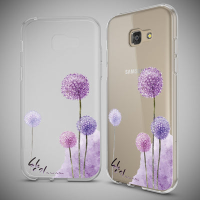 NALIA Handyhülle kompatibel mit Samsung Galaxy A5 2017, Slim Silikon Motiv Case Cover Schutz-Hülle Dünn Durchsichtig Etui Handy-Tasche Backcover Transparent Bumper Dandelion Pink NALIA Protective Hülle