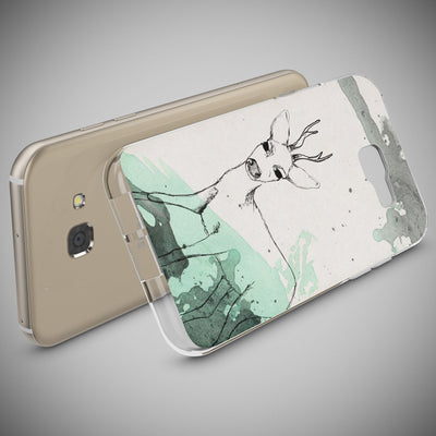 NALIA Handyhülle kompatibel mit Samsung Galaxy A5 2017, Slim Silikon Motiv Case Cover Schutz-Hülle Dünn Durchsichtig Etui Handy-Tasche Backcover Transparent Bumper Deer NALIA Protective Hülle