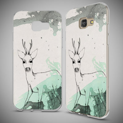 NALIA Handyhülle kompatibel mit Samsung Galaxy A5 2017, Slim Silikon Motiv Case Cover Schutz-Hülle Dünn Durchsichtig Etui Handy-Tasche Backcover Transparent Bumper Deer NALIA Protective Hülle