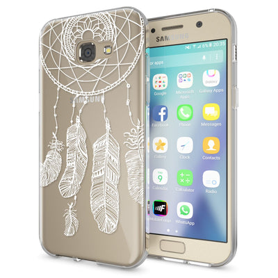 NALIA Handyhülle kompatibel mit Samsung Galaxy A5 2017, Slim Silikon Motiv Case Cover Schutz-Hülle Dünn Durchsichtig Etui Handy-Tasche Backcover Transparent Bumper Feathers NALIA Protective Hülle